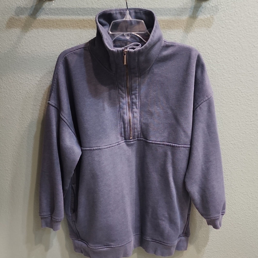 Old Navy Half-Zip Sweatshirt Blue Size Large